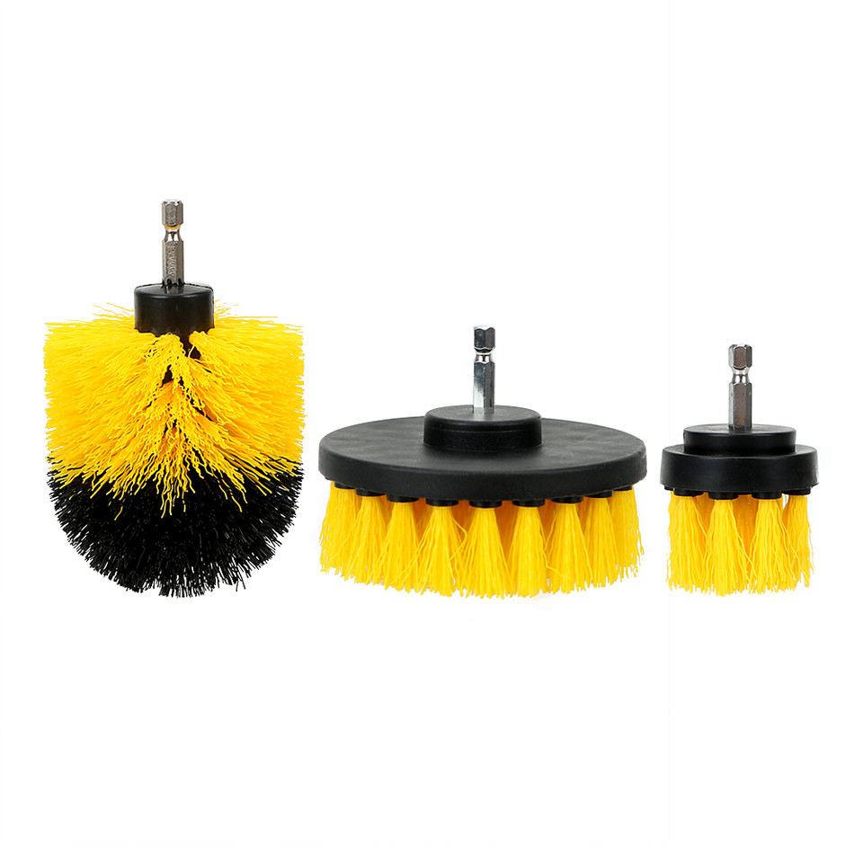 Car Brush Drill Scrubber Brush Kit Car Auto Care Hard Bristle