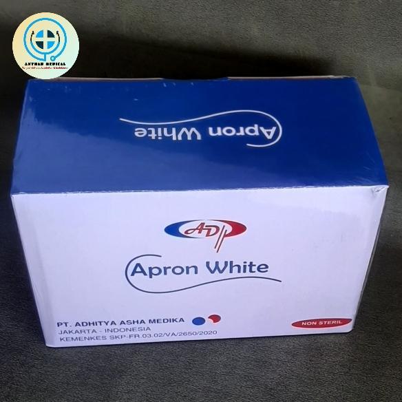 plastik apron white celemek medis isi 100pcs / apron plastik sekali pakai isi 100pc