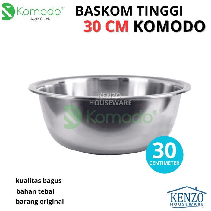 Baskom 30 36 40 CM KOMODO Baskom Tinggi Adonan Sayur Buah Stainless Wadah Mangkok Besar - BASKOM TIN