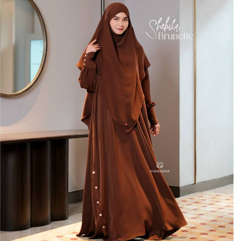 SETRAMALL    Sheika Hijab - Abaya Shebila Bahan Syar'I Uv Nyaman Premium Uv) Gamis Umroh Syari Anti 