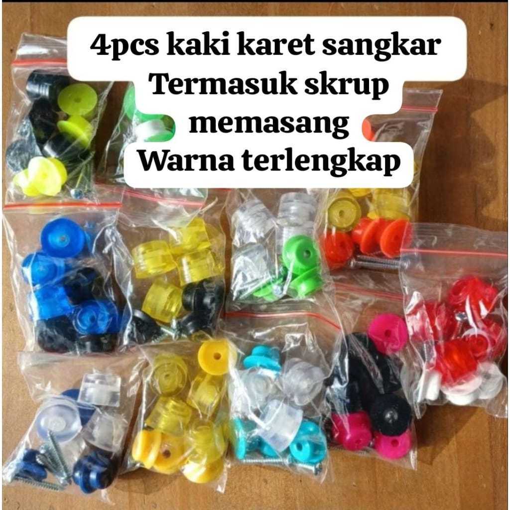 Kaki karet sangkar Burung isi 4 biji sudah termasuk skrup | kaki karet kandang burung