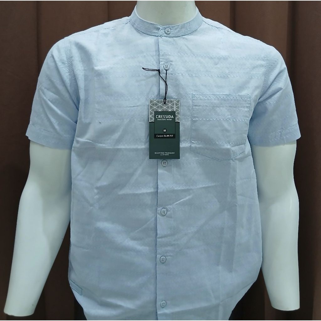 Promo Hits Kemeja Koko Cressida Lengan Pendek Slim Fit Original