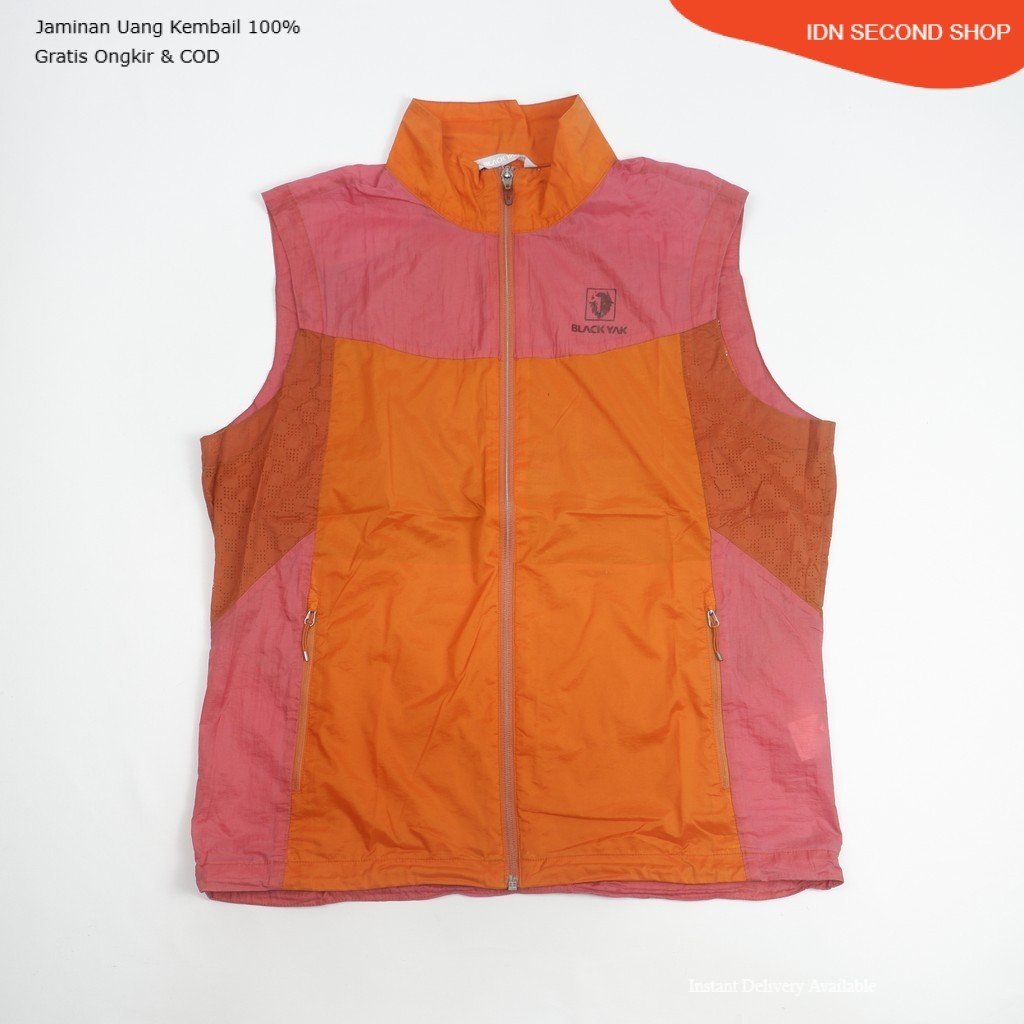 Black Yak Lightweight Sleeveless Windbreaker Vest Full Zip Outdoor Utility – Preloved