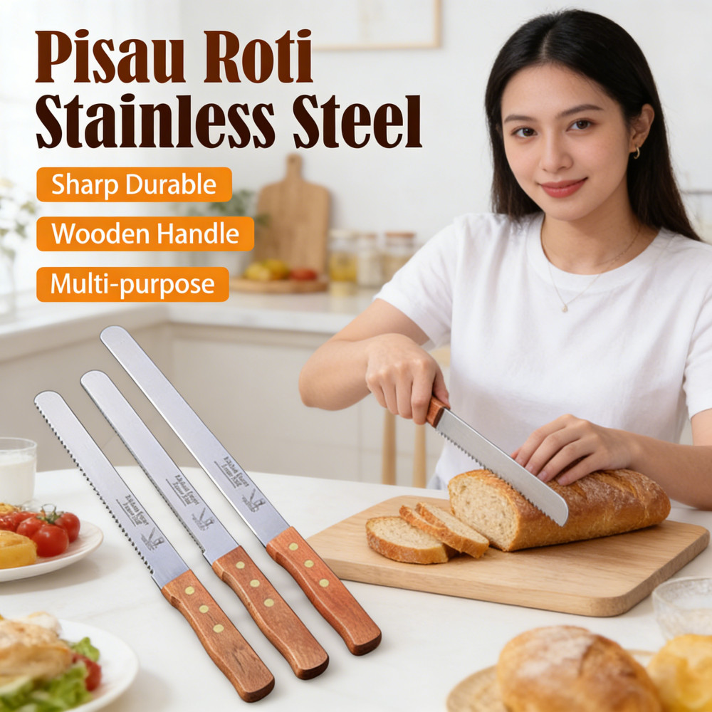 Bergerigi Pisau Kue Roti / Pisau Serbaguna Pisau Roti / Pisau Stainless Steel Pisau Roti