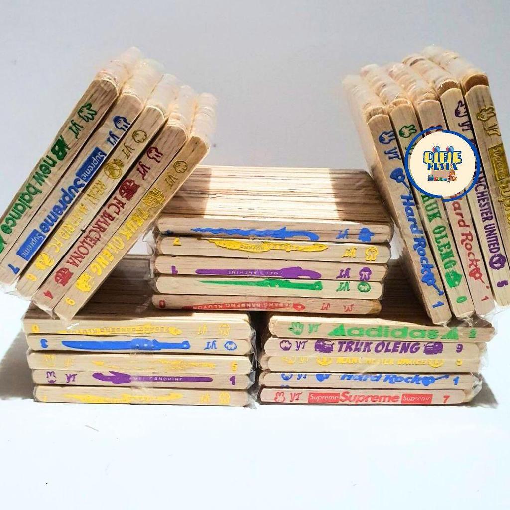 Stik Tinta Sablon Kayu Tipis - Paket 250pcs untuk Mainan dan Sablon -