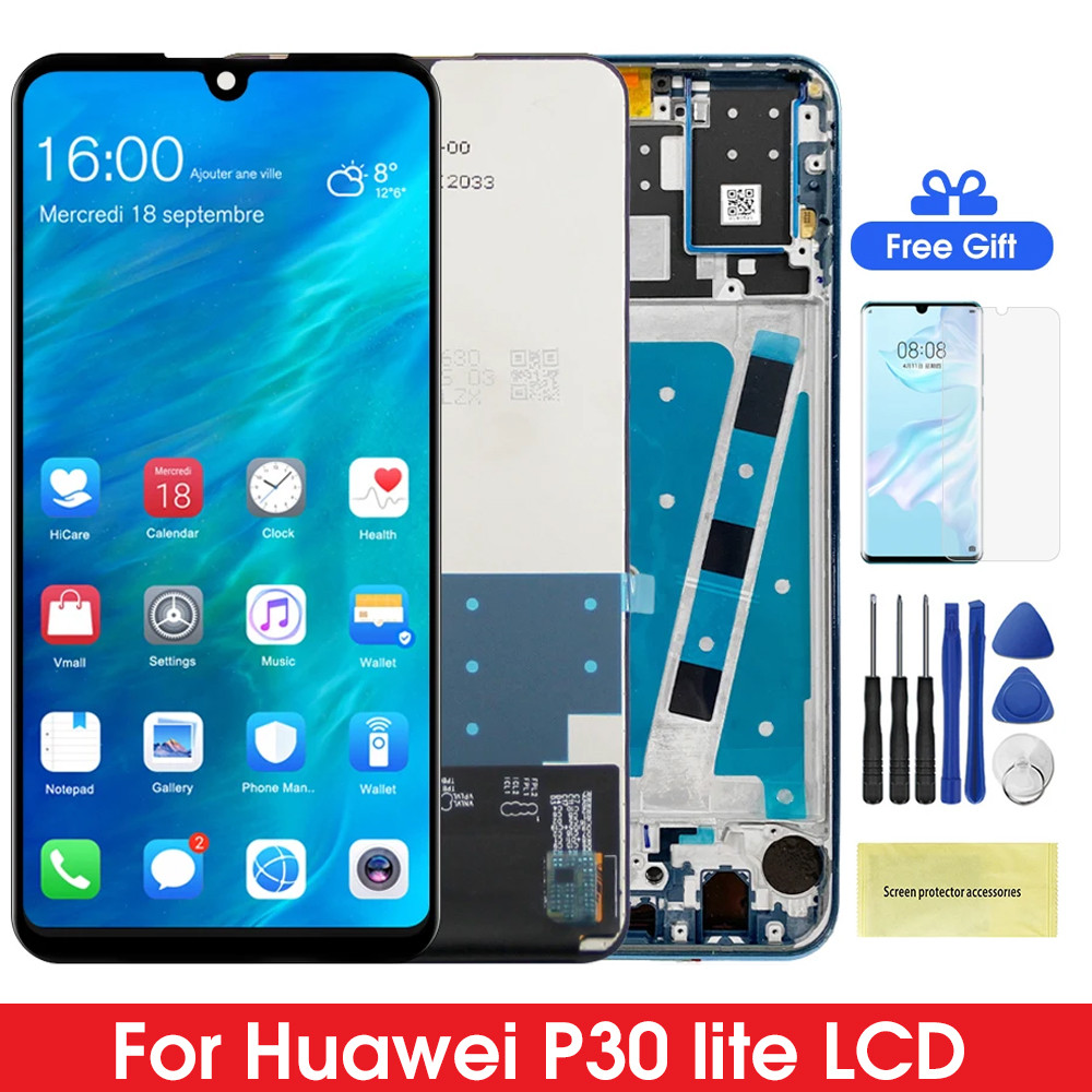P30 Lite splay Screen with Frame, for Huawei P30 lite MAR-L01A MAR-L21A Lcd splay gital Tou Screen f