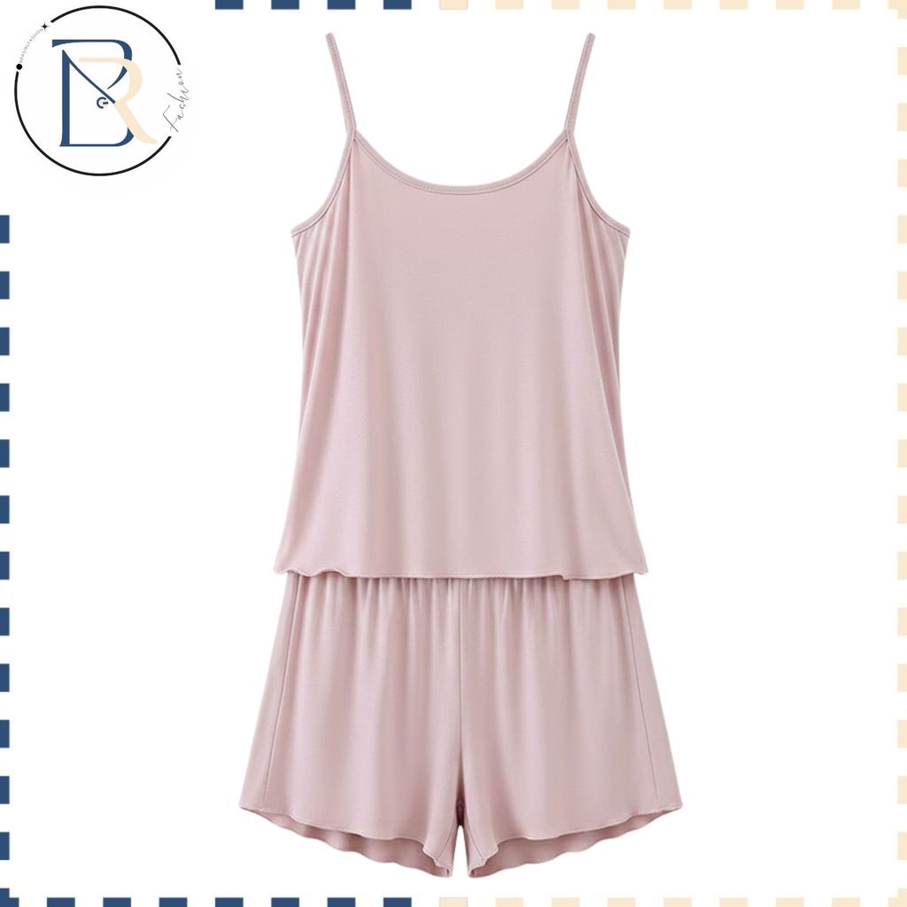 Bra Girl Fashion - Baju Tidur Set Wanita Piyama Sexy Camisole+ Celana pendek Sexy Wanita Korea Style