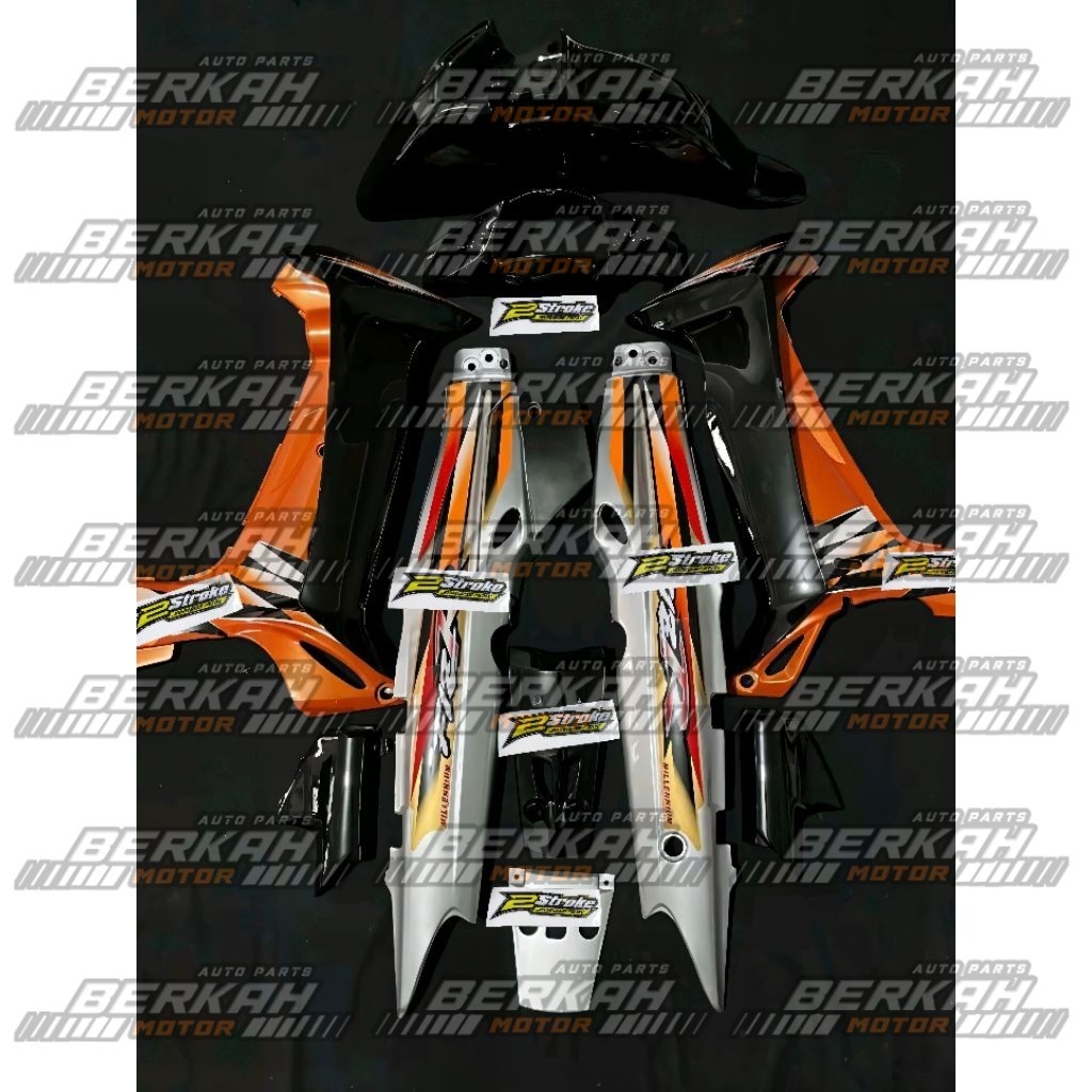 Cover Body Fizr Full Set Halus Body Fizr Millennium Oren Hitam Silver Halus Yamaha Fizr F1zr