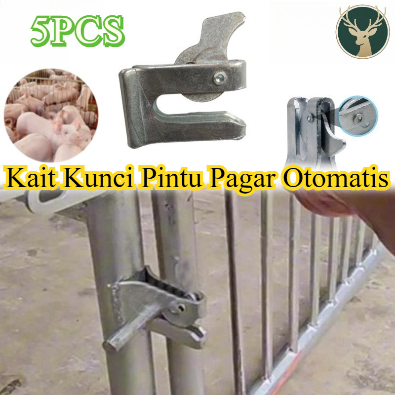 5PCS Taman / Pertanian Grendel Slot / Fence Hinge Latch Door/ Kait Kunci Pintu Pagar Otomatis/ Kunci