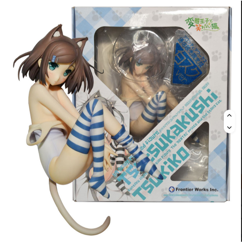 10CM Anime Tsutsukakushi Tsukiko Figure The HENTAI prince and the stony cat sleeping posture model t