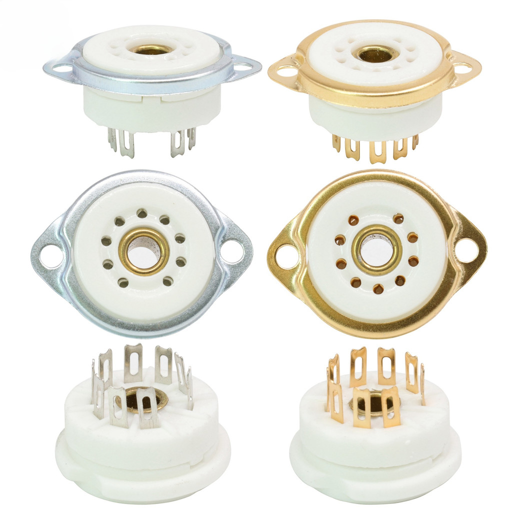 9pin B9A Vacuum Tube Socket Ceramic Valve Base Power Lamp Jack for 12AX7 EL84 5670 12AT7 Vintage Auo