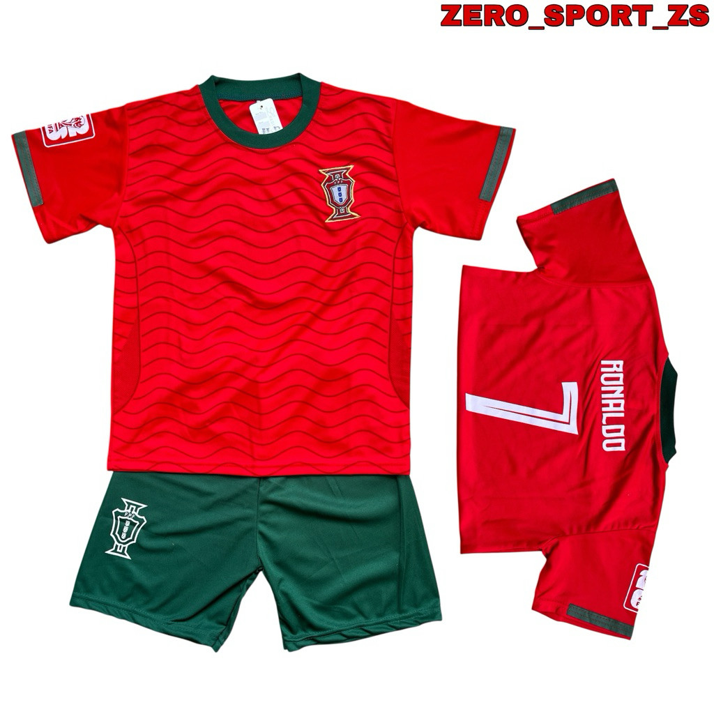 cod setelan baju bola anak Portugal Ronaldo / baju bola Ronaldo setelan anak murah