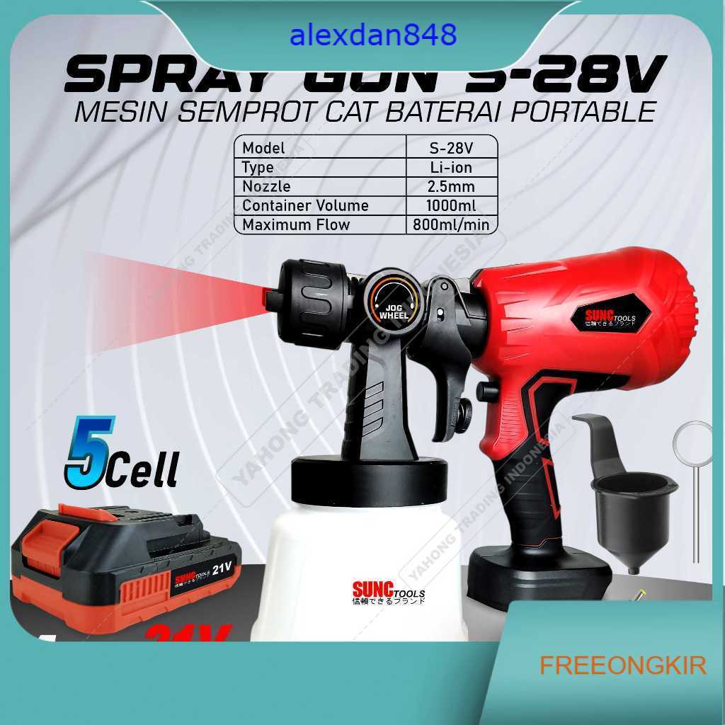 Mesin Cat Baterai Portable Semprot Cat Baterai Cordless Spray Gun Electric SUNC TOOLS
