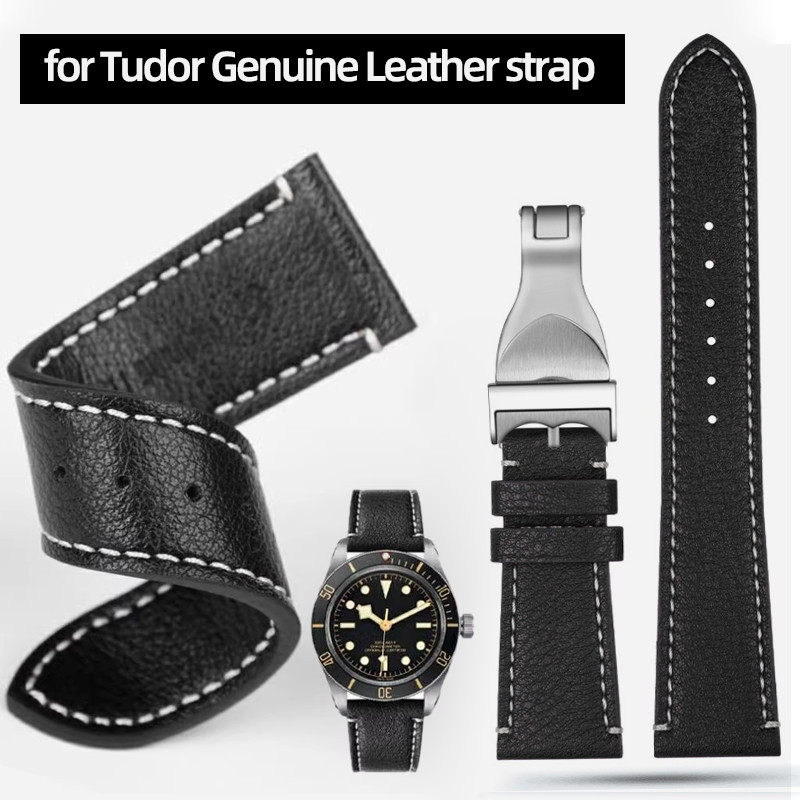 20mm 22mm Genuine Leather Deployment Wat Strap for Tudor Heritage Black Bay 58 Watband Black Bay GMT