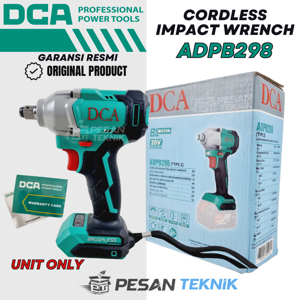 Mesin Pembuka Baut CORDLESS IMPACT WRENCH DCA ADPB298 Z