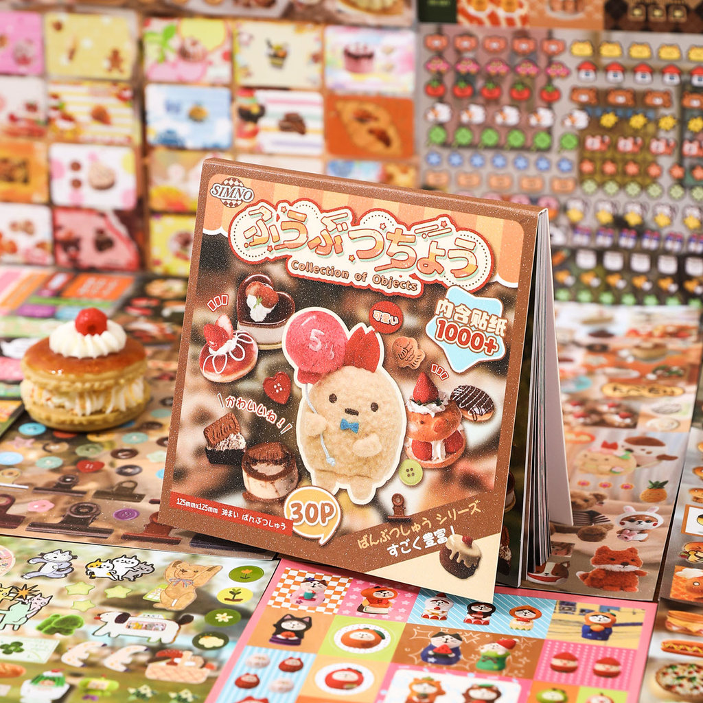 Kawaii Food Animal Sticker Book 1000+ Vibrant Stickers 30 Pages Craft Supplies For Journal Scrapbook