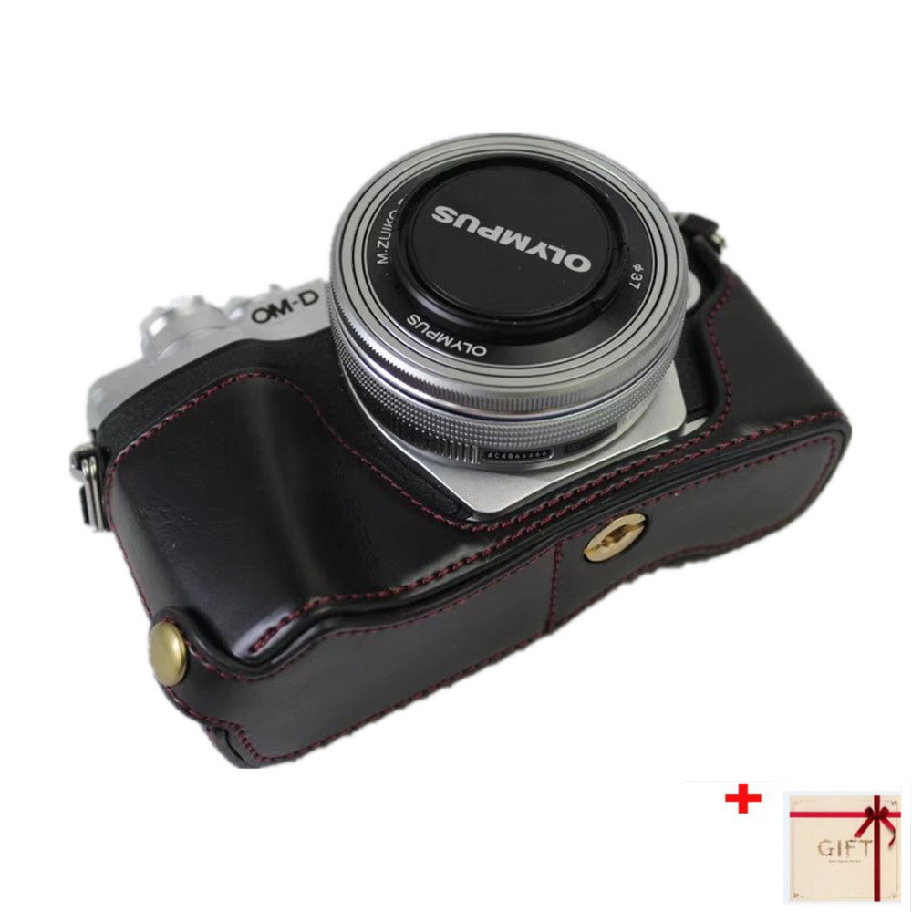 Leather Camera Half Case Cover For Olympus PEN-F EM5 EM10 OM-D E-M5 E-M10 Mark II III IV E-PL10 E-PL