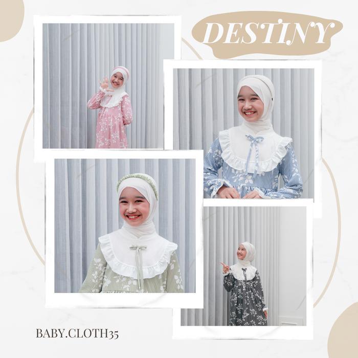 GAMIS ANAK DESTINY SMLXL BABY.CLOTH UNTUK UMUR 3-14 TAHUN baju muslim  panjang  remaja  cewek  tangg