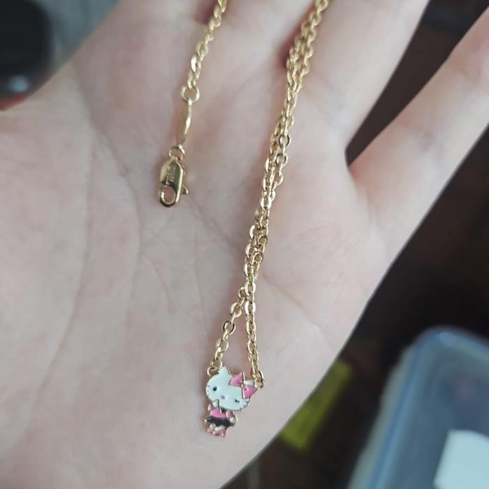 Kalung anak batita balita sanrio ubs hello kitty emas asli 375 pink