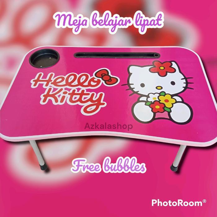meja belajar lipat karakter / meja leptop karakter Dapat dilipat / meja lipat Kayu - hellokitty (lep