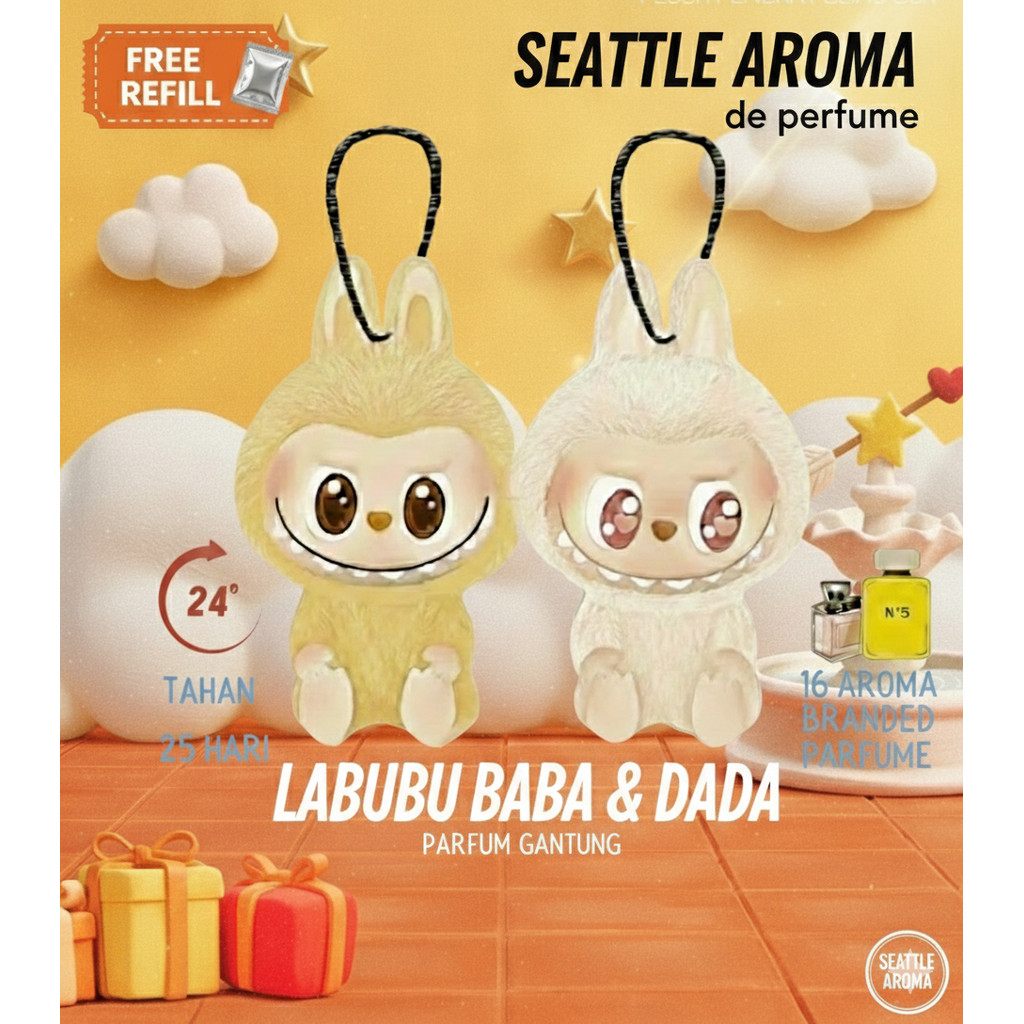 [PREMIUM, TAHAN LAMA & WANGI ] SeattleAroma LABUBU Popmart Have a Seat Parfum Mobil Pengharum Mobil Aksesoris Interior Mobil  Pewangi Lemari Baju Pengharum Ruangan