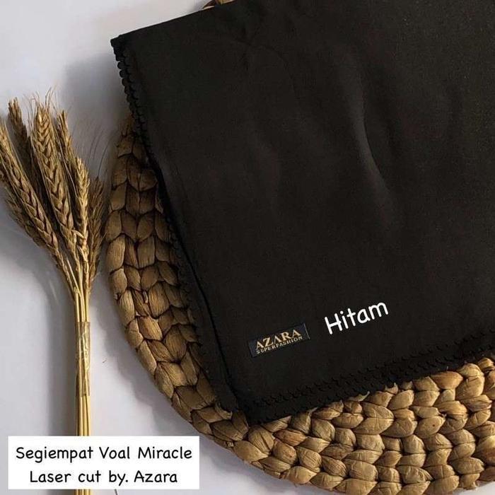 AZARA HIJAB SEGI EMPAT OSKARA LASER CUT JILBAB POLOS SEGI EMPAT - Hitam