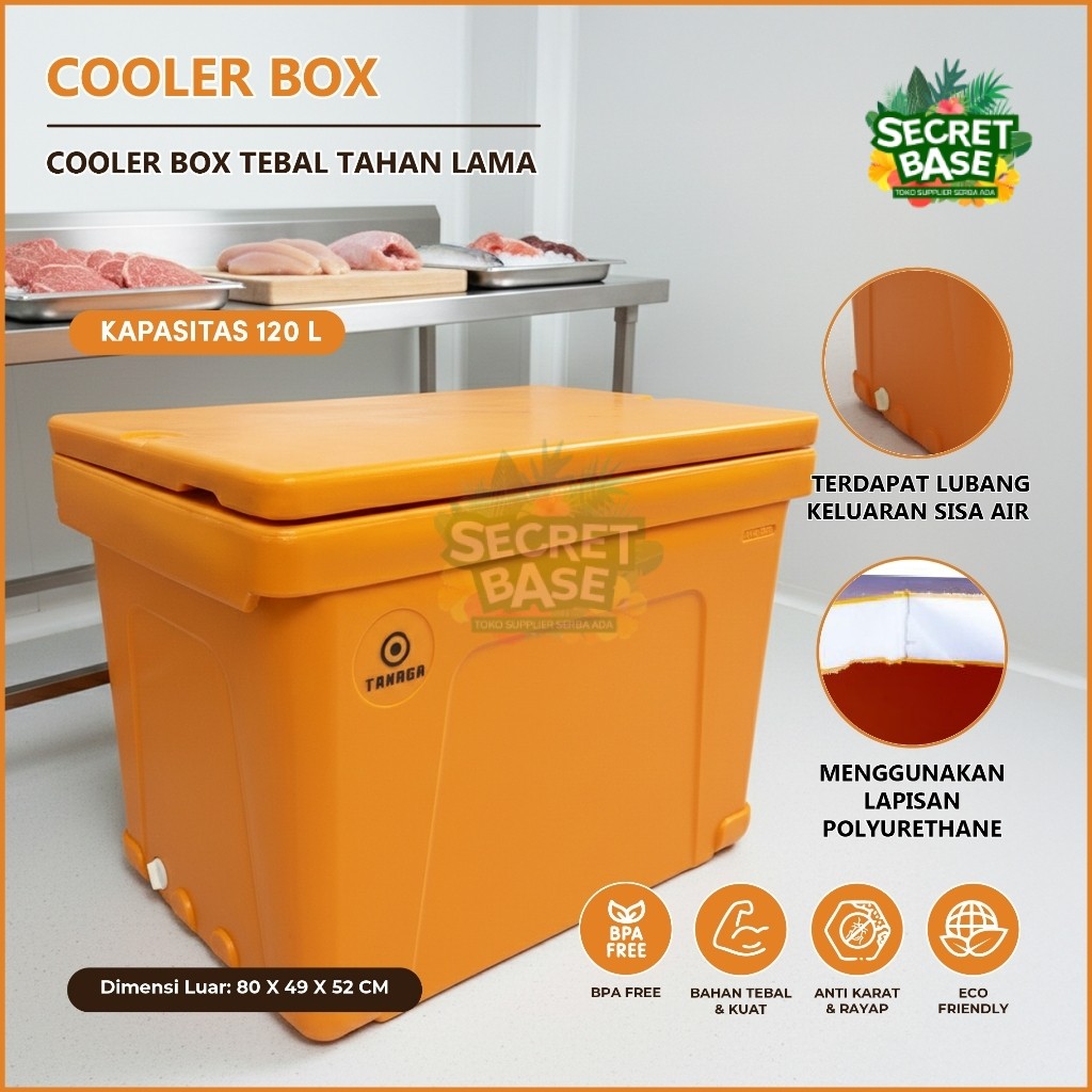 COOLER BOX 120L - Container Box / Termos Es Kotak / Ice Box / Tempat Es Batu / Daging / Ikan