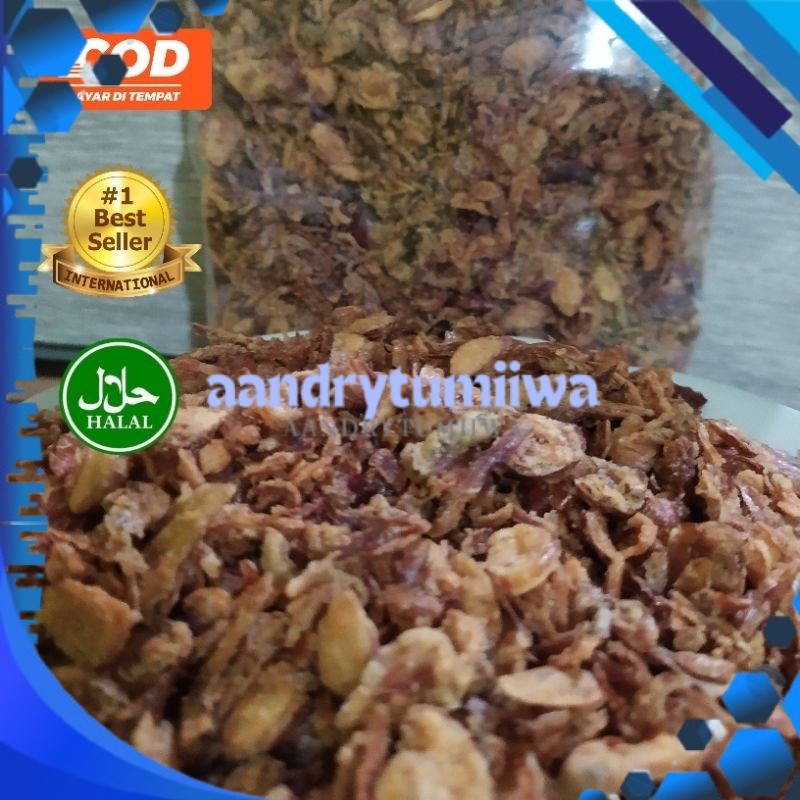 Bawang Goreng Merah 1 kg  grade [C] Brambang Goreng Brebes Berkualitas Termurah 1000g siap sajikan