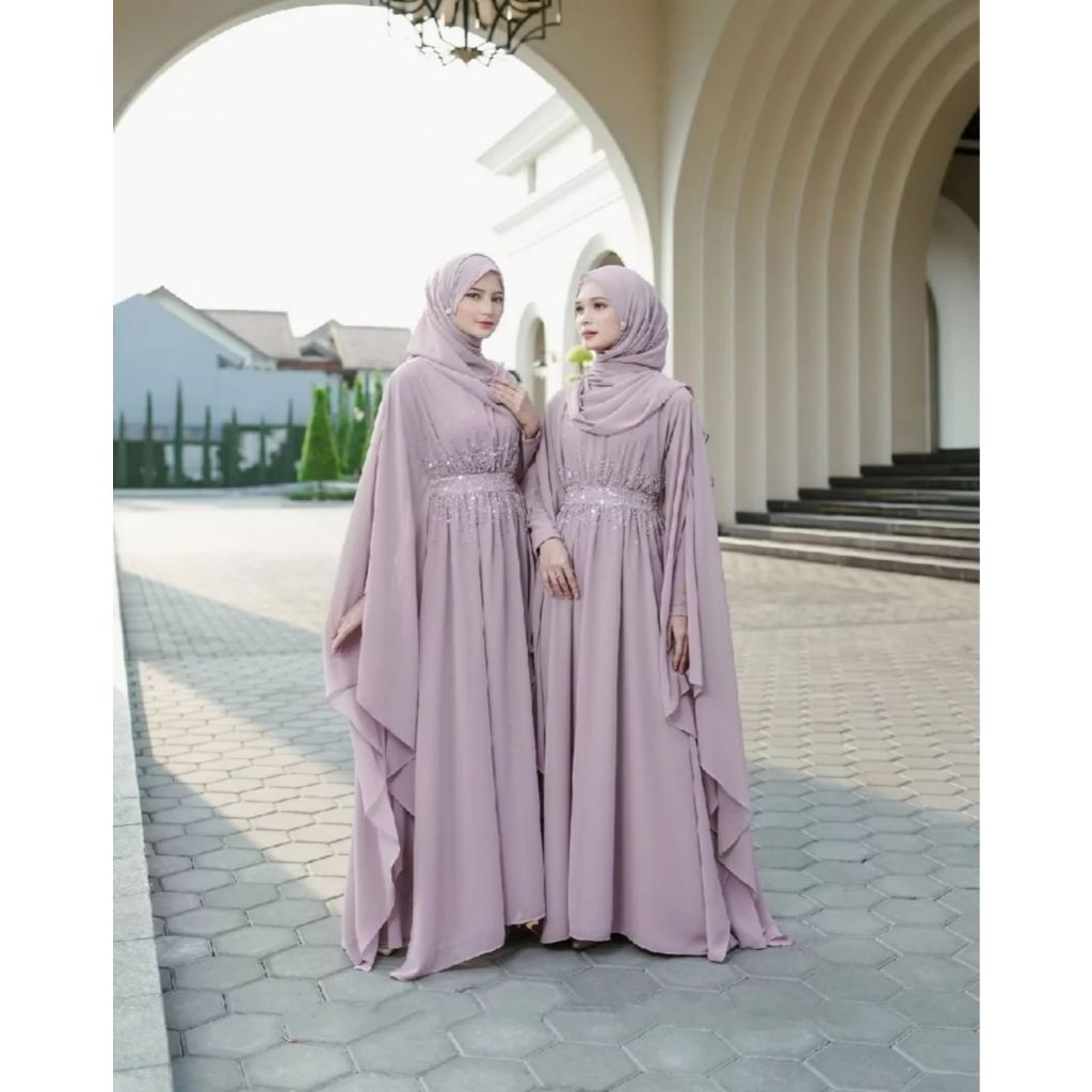 FLASH SALE ABAYA LAYLA BLUE SPECTRE Gamis Abaya Kaftan Arabian Turky Mewah Terbaru Mat Ceruty Babydo