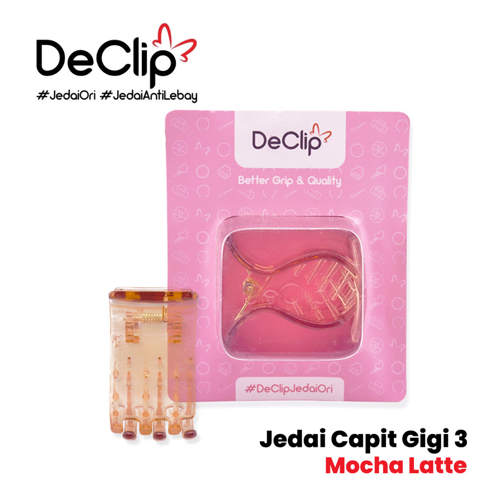 DeClip Jedai Capit Jepit Original Gigi 3 ukuran 3cm Warna Mocha Latte