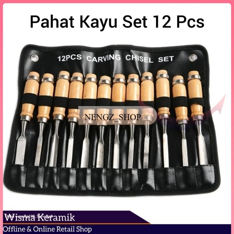 Pahat Kayu Set 12 Pcs, Wood Carving Chisel Set