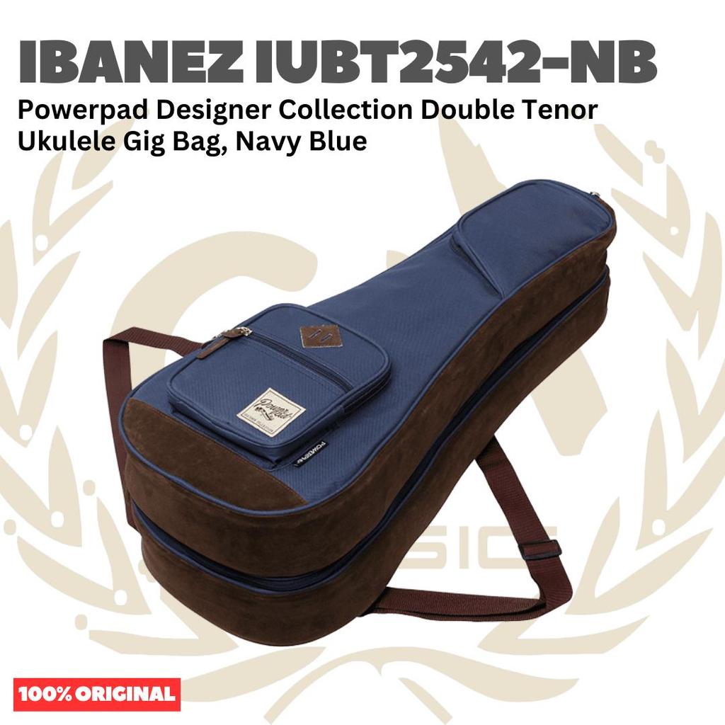 Ibanez IUBT2542-NB Powerpad Designer Collection Double Tenor Ukulele Gig Bag, Navy Blue - Tas Ukulel