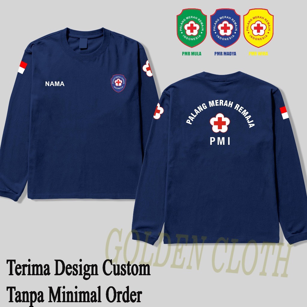 Kaos Palang Merah Remaja Indonesia Logo PMI PMR Terbaru Custom Nama