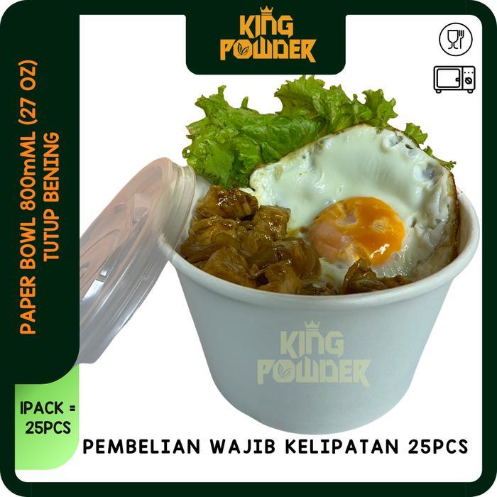 ISI 25 Paper Bowl 360ml/500/650/800/RiceBowl/Tempat Nasi/Box Nasi BOWL+LID ISI 25 - 360 ML Terlaris