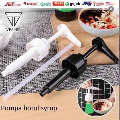 HOT PRODUK Pompa botol syrup model ulir / syrup bottle pump model thread / pompa sirup monin - HITAM