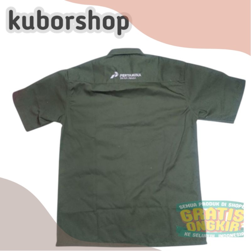 kemeja kerja PERTAMAX TURBO/MY PERTAMINA baju pertamina pertamax turbo seragam pertamina kantong sat
