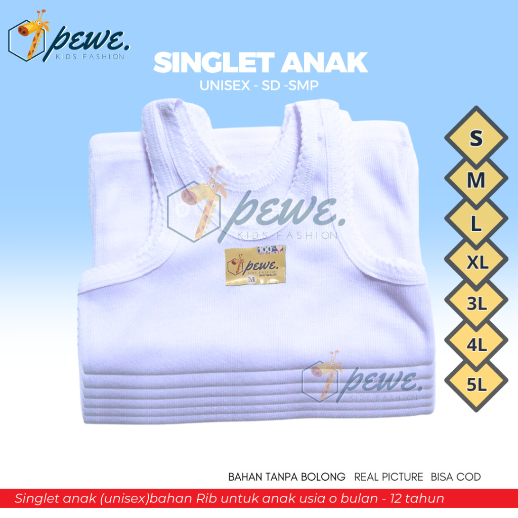 TARAMEI -  Kaos Kutang Anak- Kaos Dalam anak -Kaos Singlet - Anak Lusinan Singlet Anak-Kaos Dalam an