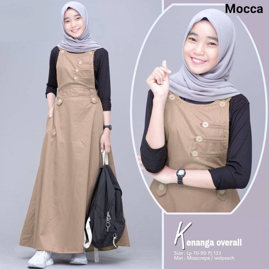 RAMADHAN SALE [ FREE ONGKIR ] SETELAN OVERALL WANITA / SET OVERALL KODOK / BAJU SET MUSLIM / OVERALL