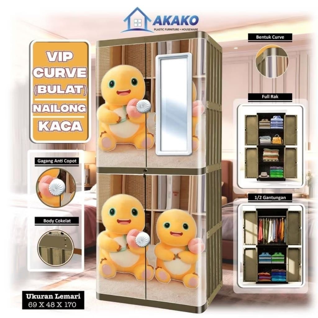LEMARI PLASTIK AKAKO LP2P CURVE