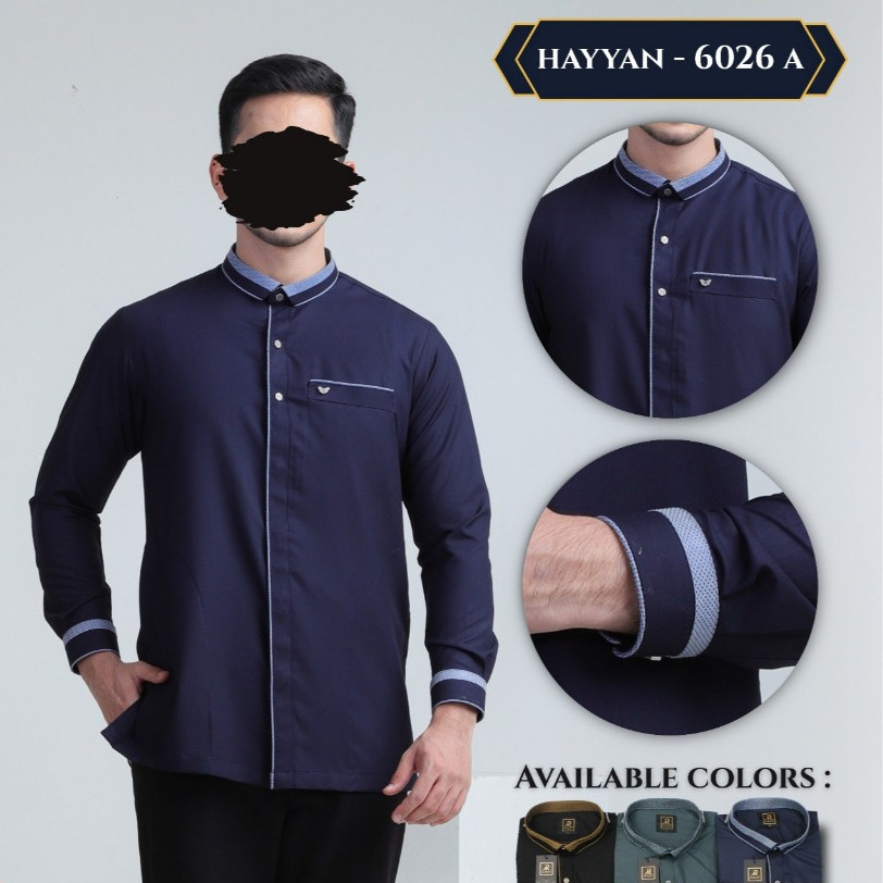 Baju Koko Kemko Panjang Pria Alraz FS Hayyan 6026A Katun Premium Lengan Panjang Manset / BIsa COD