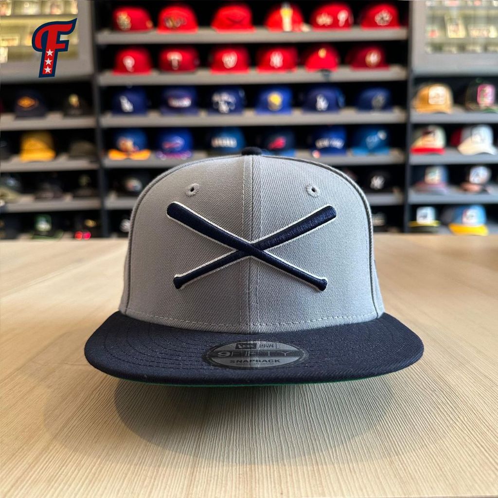 Topi New Era Just fitted Crossbat Gray Navy Germany Exclusive 9FIFTY Snapback Hat Original