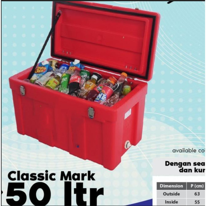 Cooler box 50 liter Besar cool coolbox ice es pendingin ikan penyimpan - 50L tutup Lepas