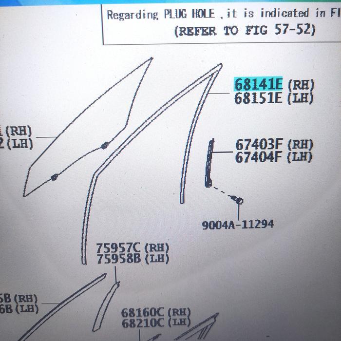 Karet Chanel Kaca / Run Glass Avanza 2012-2021 Depan Kanan Original PASSS