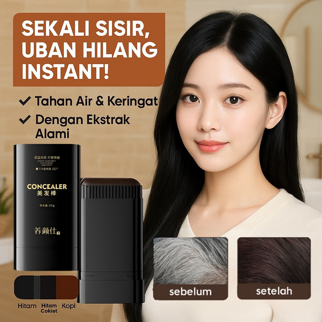 [ Tahan Air Anti Keringat ] Penutup Uban Permanen/Alat Semir Rambut /Cat Rambut /Penghitam Rambut Ub