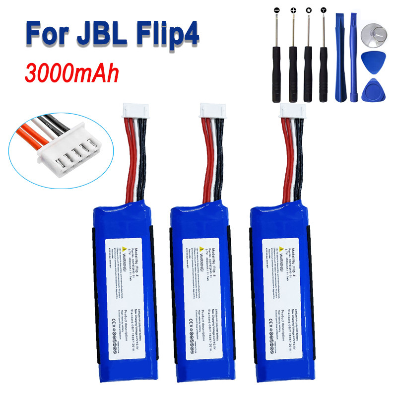 3000mAh 3.7V Filp 4 Battery Compatible for JBL Flip 4, Flip 4 Special Etion, JBL GSP872693 01