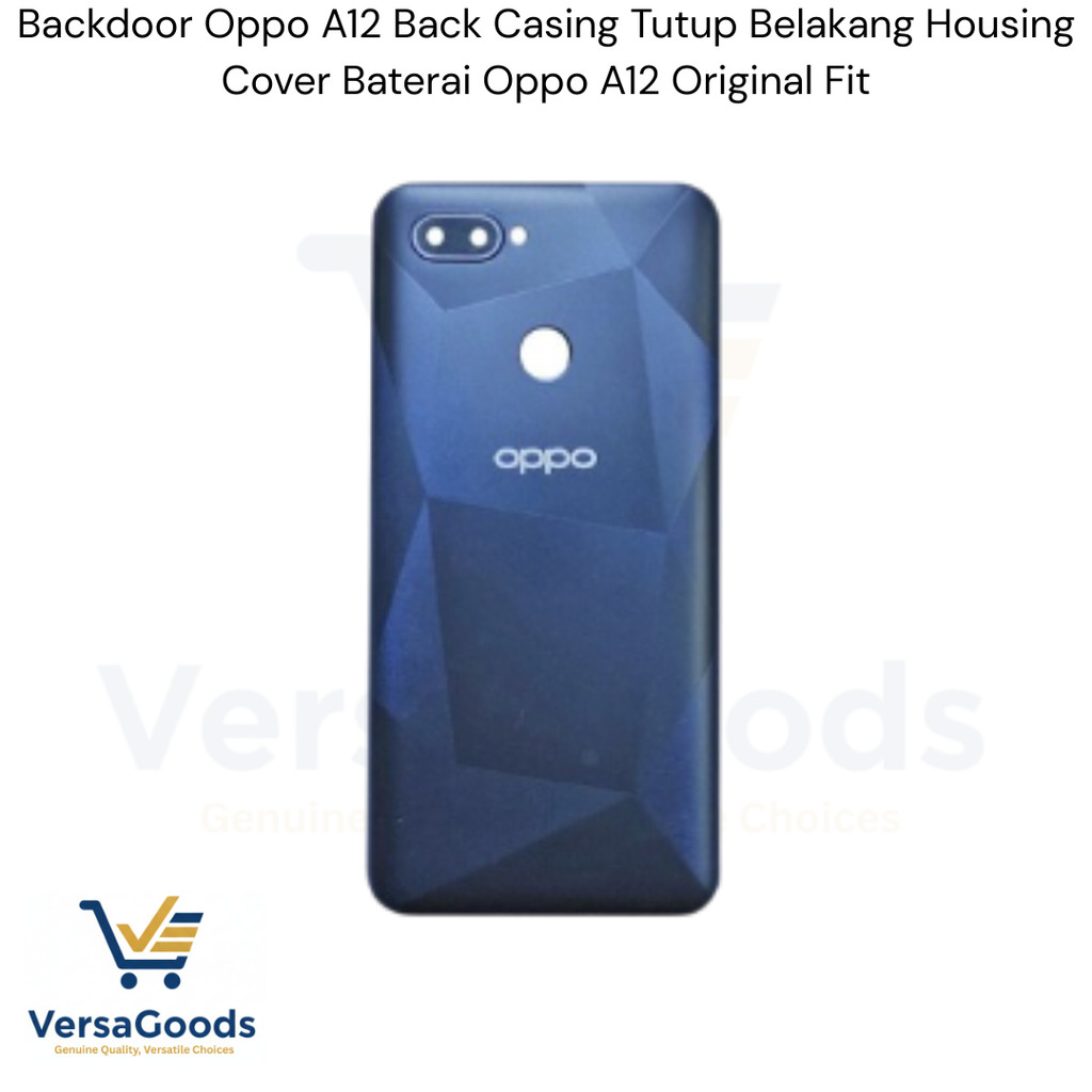 Backdoor Oppo A12 Back Casing Tutup Belakang Housing Cover Baterai Oppo A12 Original Fit - HITAM