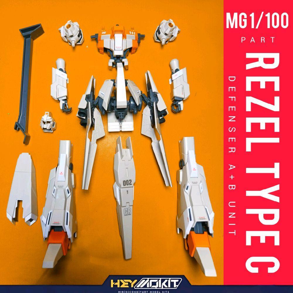 BANDAI MG 1/100 REZEL TYPE C A B DEFENSER GUNDAM MODELKIT PART HEAD FACE TORSO BODY CHEST LEGS LEG A