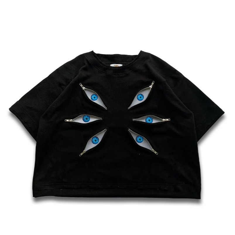Do The Flow Boxy T-Shirt 6 Eyes Unisex Combed 16s - Black