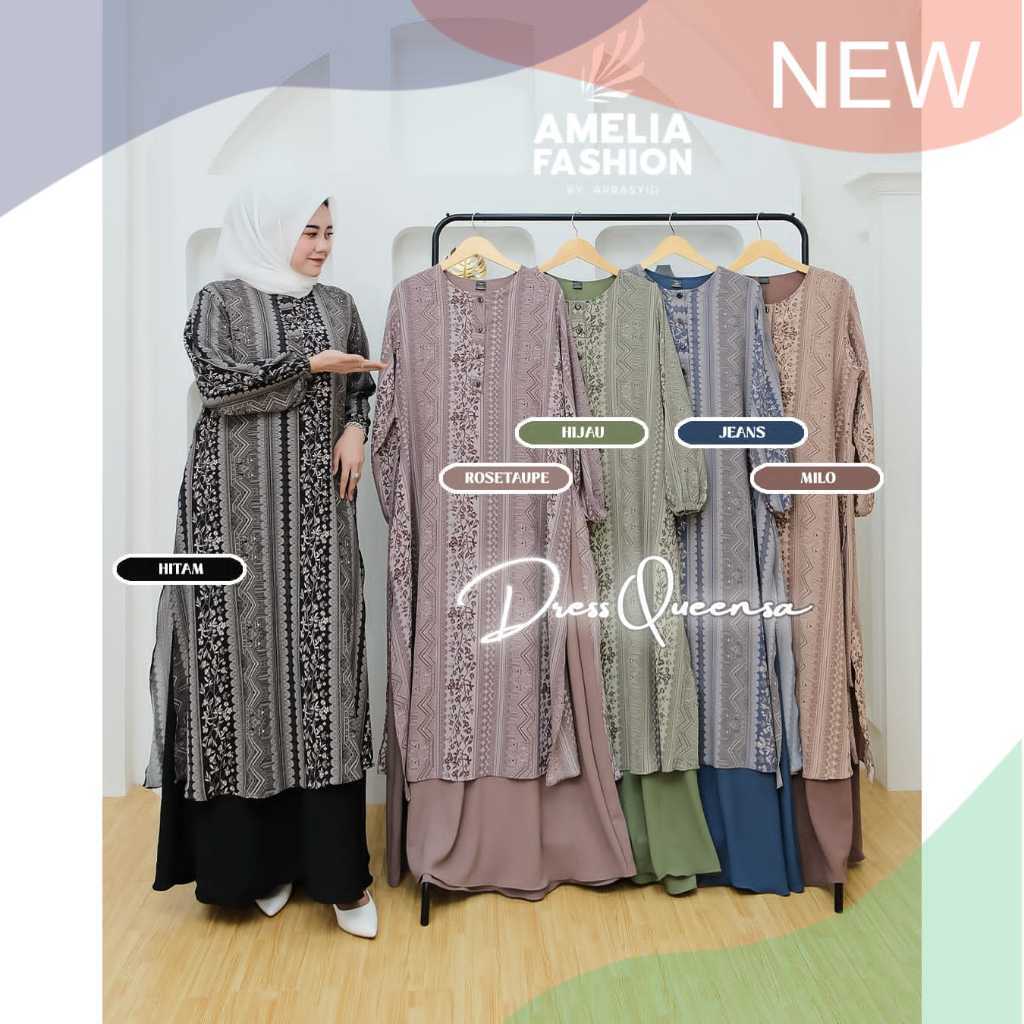 GAMIS MALAY ,QUEENSA DRESS,QUEENZA dress cringkle premium, Dress Queenza by amelia series 1,2,3,4,5,