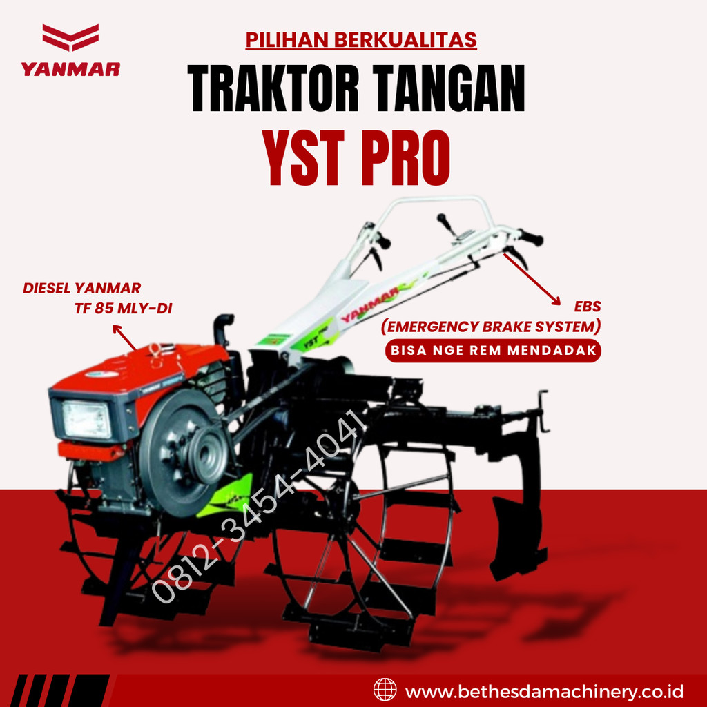 Mini Tiller Mesin Traktor Tangan Bajak. Komplit engine 8.5 hp Yanmar YST-L